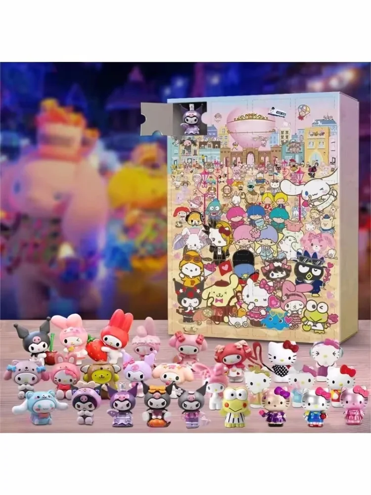 Miniso Sanrio Christmas Advent Calendar Anime Figure Models Juguetes Advent Surprise Toys For Children 2024 Navidad Gift