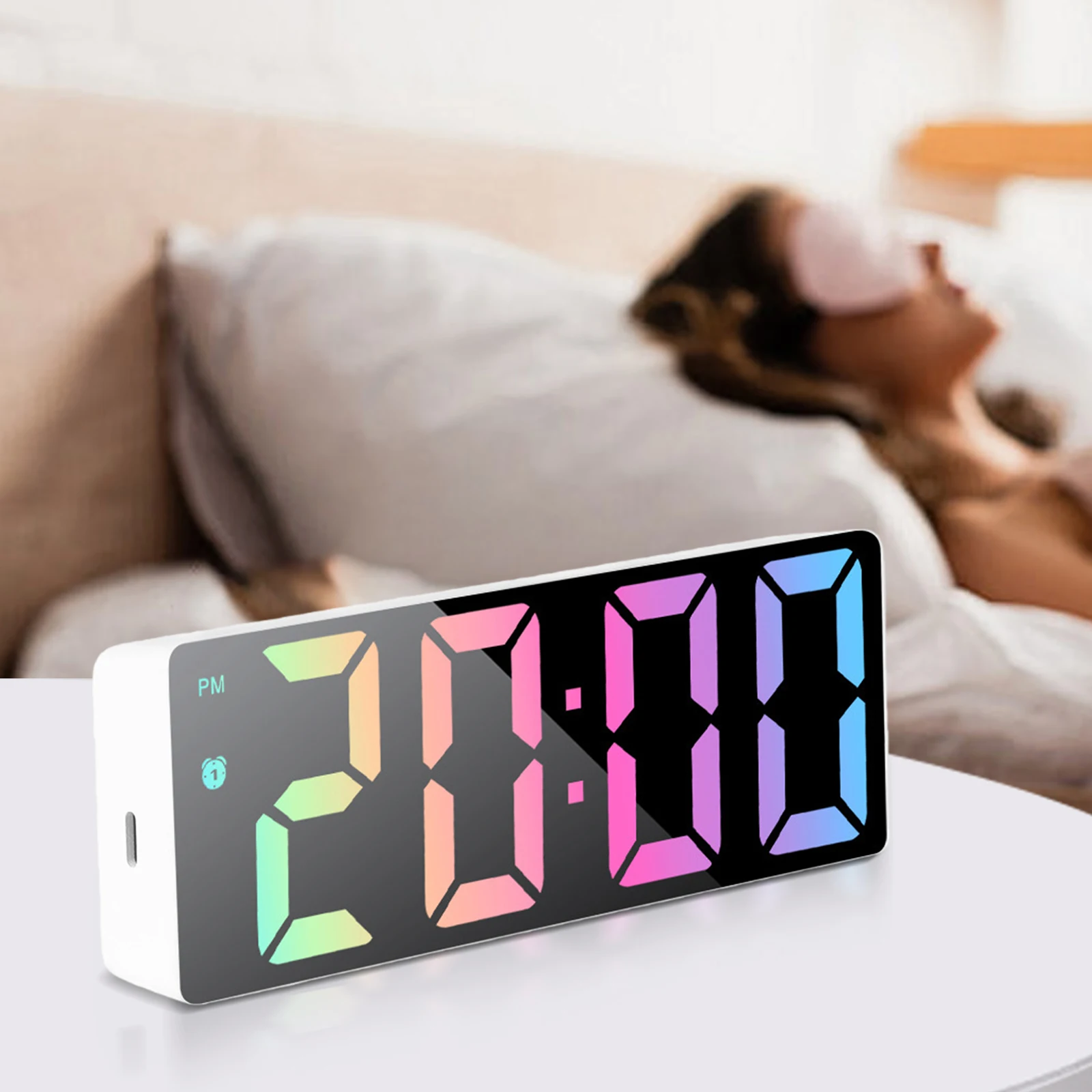 LED Display Digital Alarm Clock with Date, Temperature, and Snooze Features