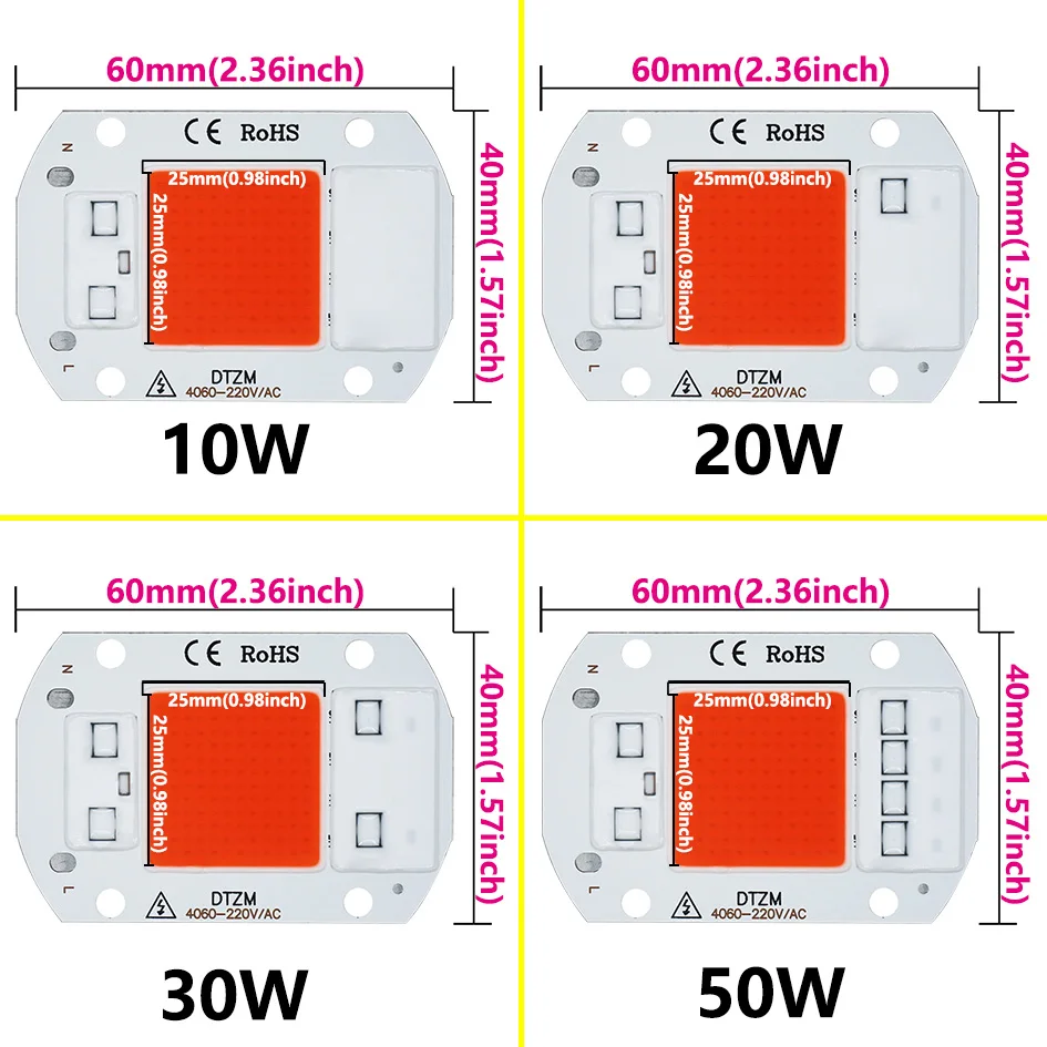 1 Stück LED COB Chip 50W 30W 20W 10W 5W Perlenlampen 220V Kein Treiber erforderlich für Außen- und Innenflutlicht, Hintergrundbeleuchtung, LED-Modul, Weiß – Detail 4