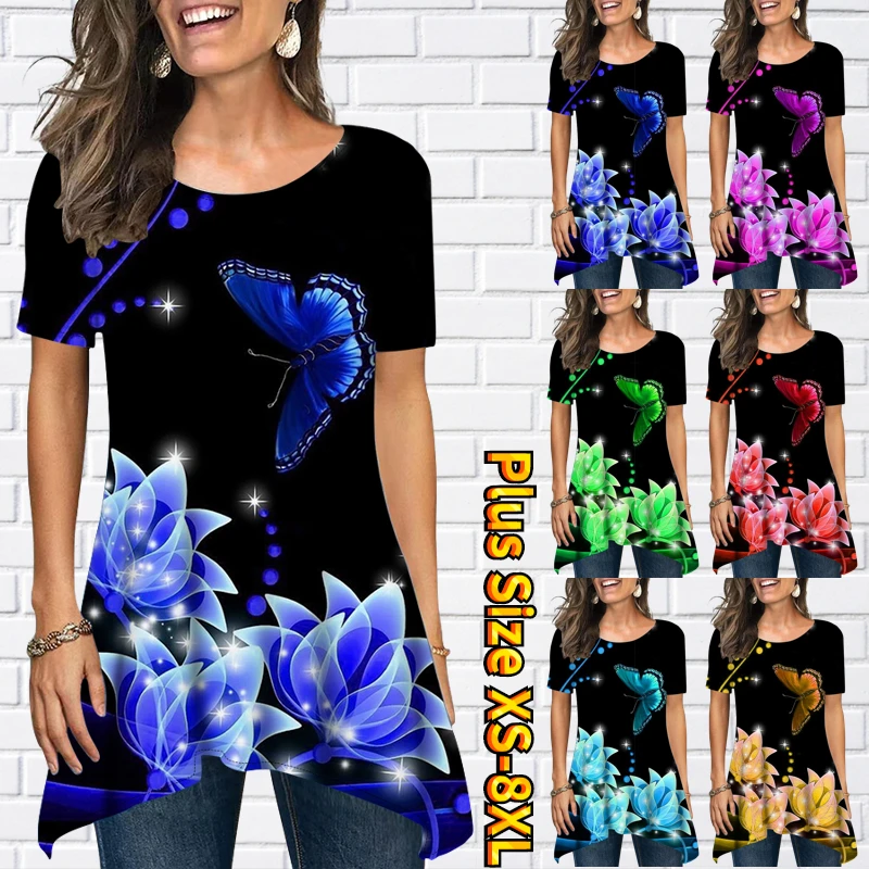 

2023 Round Collar Simple Style Pullover New Design Printing Top Women's Fashion Short Sleeve Summer Daily Street Casual T-shirt
