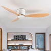 Modern Black White Low Floor DC Motor 30W Ceiling Fans With Remote Control Simple Ceiling Fan Without Light Home Fan 4