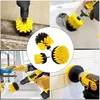 Electric Scrubber Brush Drill Brush Kit Power Drills Scrubber Brush For Carpet Glass Car Tires Nylon Brushes 2/3.5/4'' 4