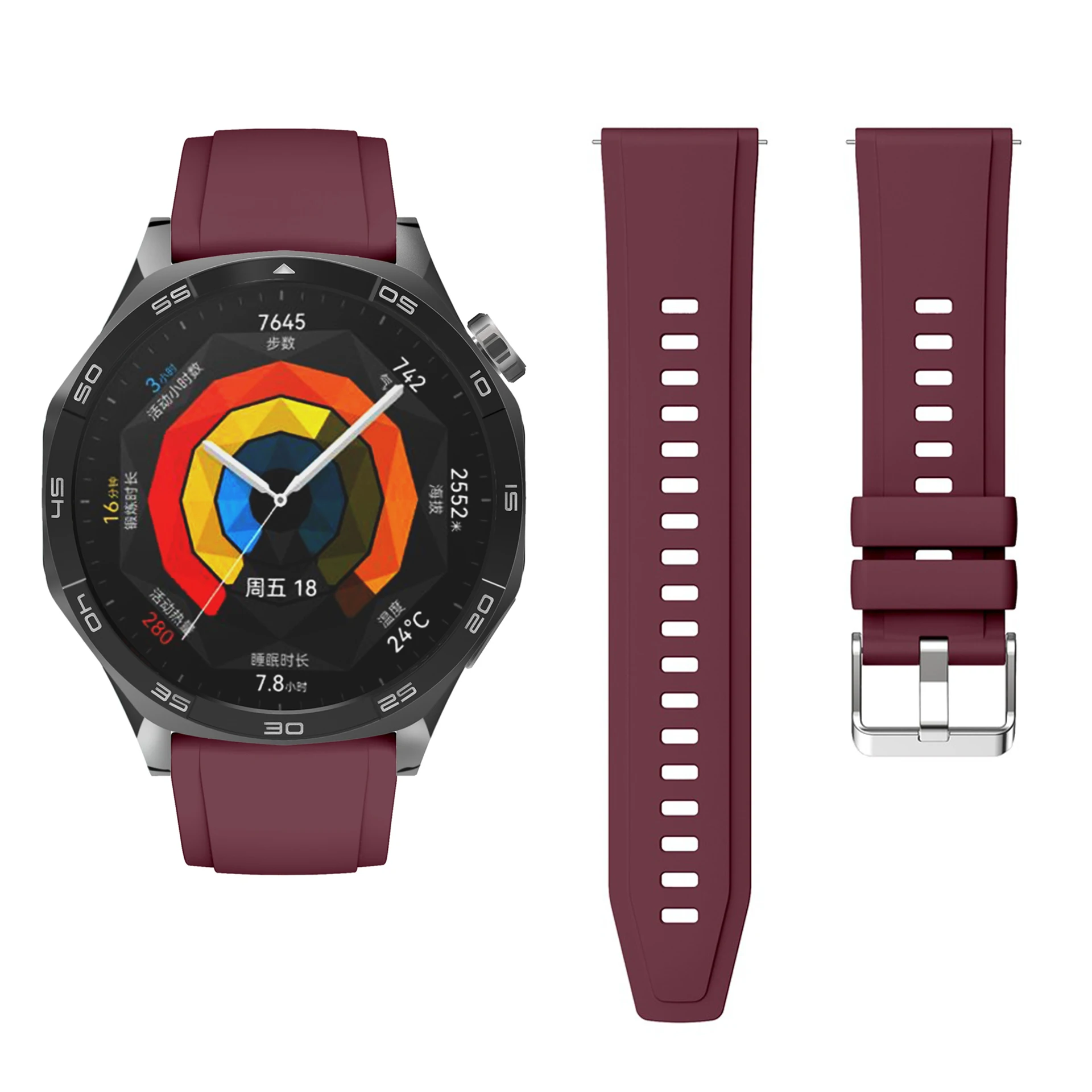 Official Silicone Sport Strap Band for Smartwatch - 18mm/22mm Bracelet Wristbands