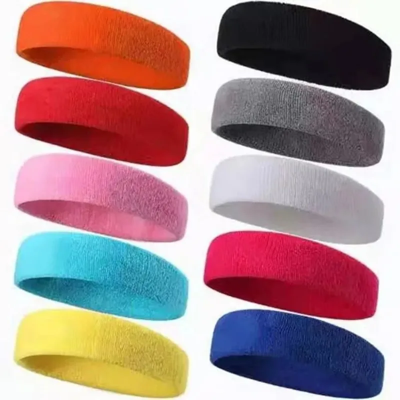 Sports Headbands 1Pc Towel Yoga Hairband Sport Headband Ribbons Elastic Sweat Hair Band For Men Women Running Fitness Accessories Head Sweatband