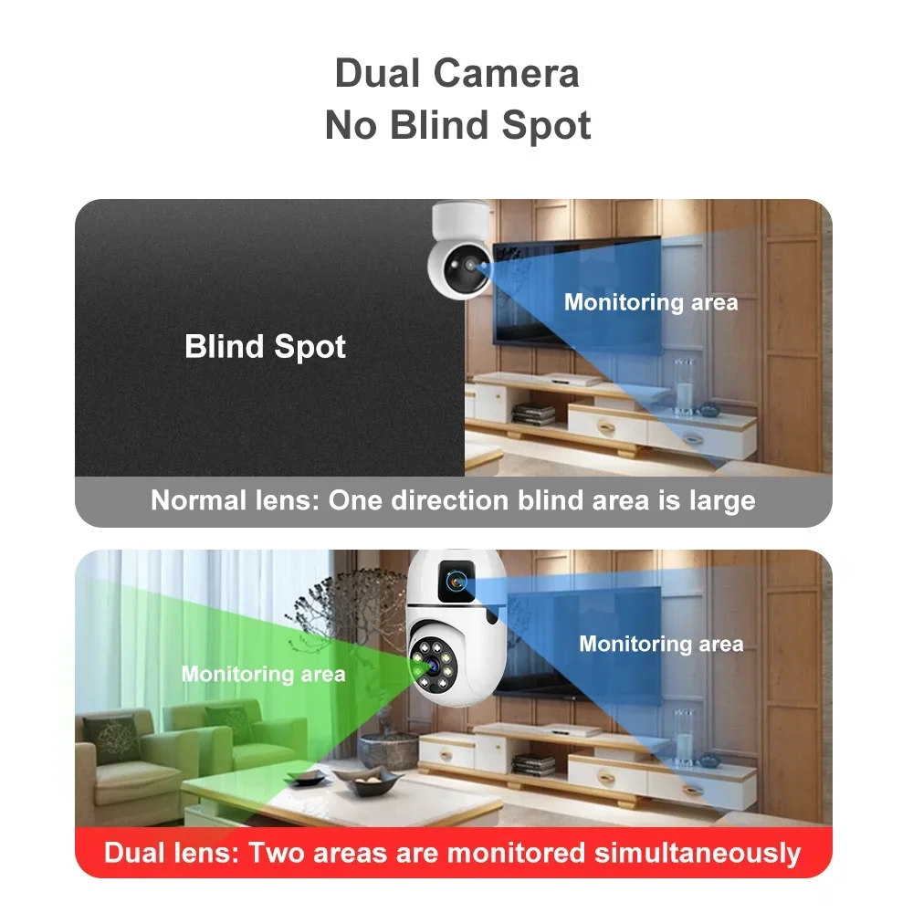 6MP Wifi Wireless Security Protection Camera With Recording Color Night Vision PTZ Cam Smart Home CCTV HD Surveillance Camera