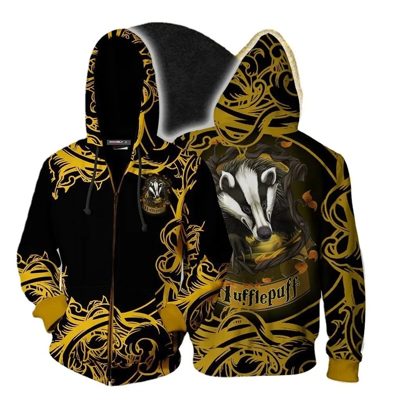 

Magic School Wizards Cosplay Zipper Hoodie Sweater Hufflepuff Sweatshirt Coat