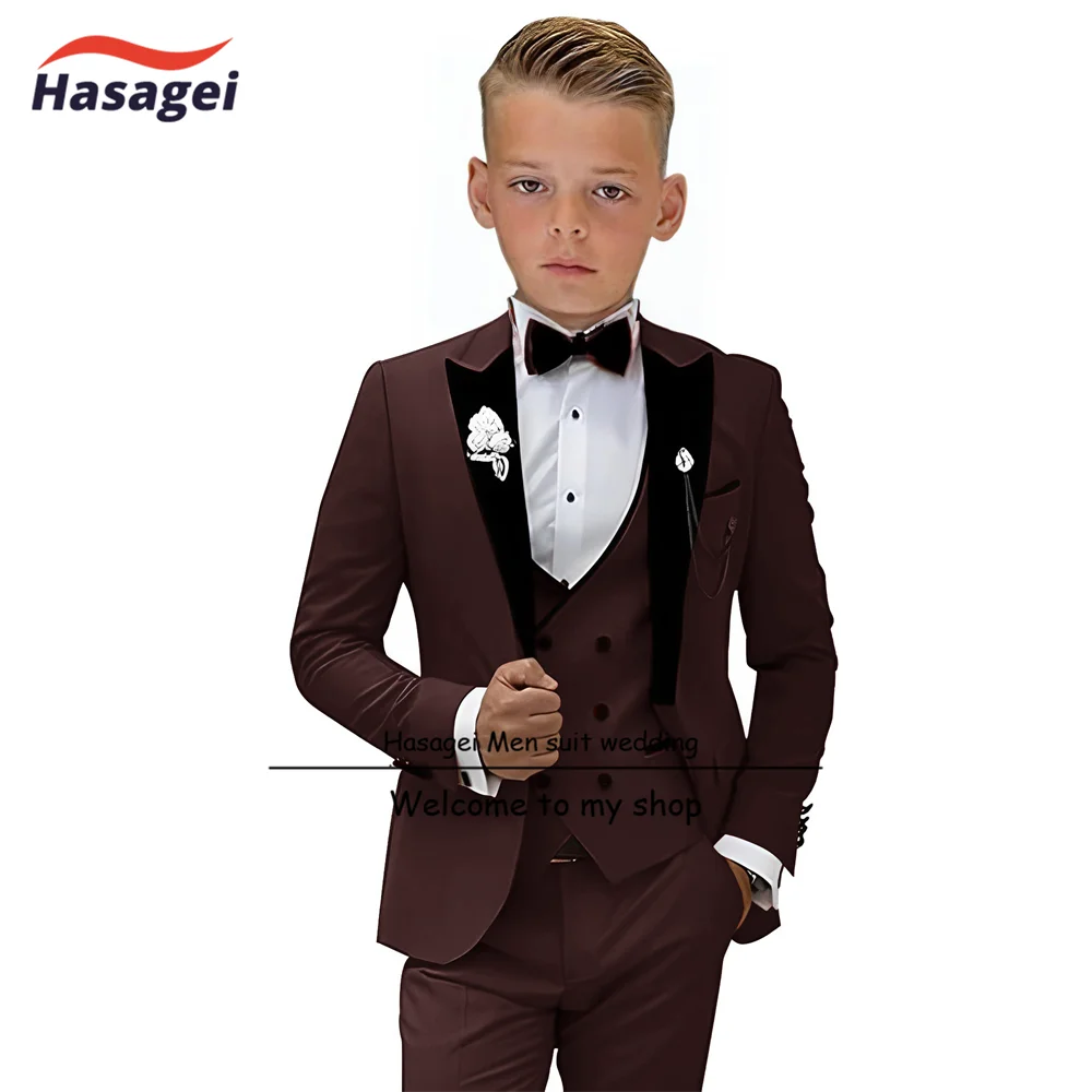 Beige Suit for Boys Wedding Tuxedo 3-Piece Formal Party Performance Wear for Kids 2-16 Years Old Blazer boys formal suit set