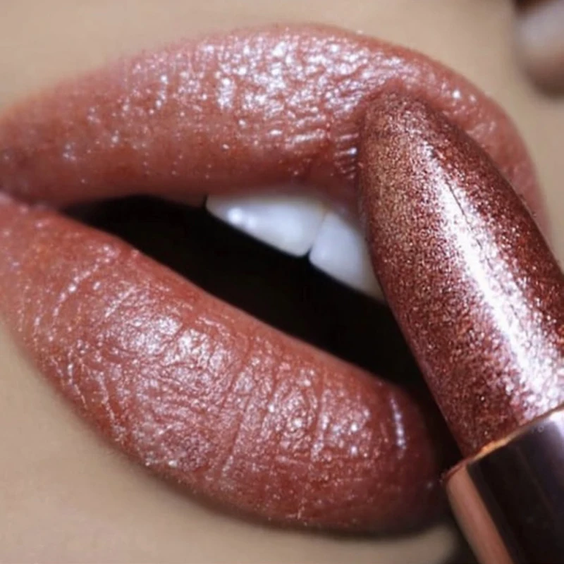 Pearlescent Diamond Soild Lip Gloss Waterproof Lasting Moisturizing Lipstick Shine Glitter Pink Lipstick Women Makeup Cosmetic