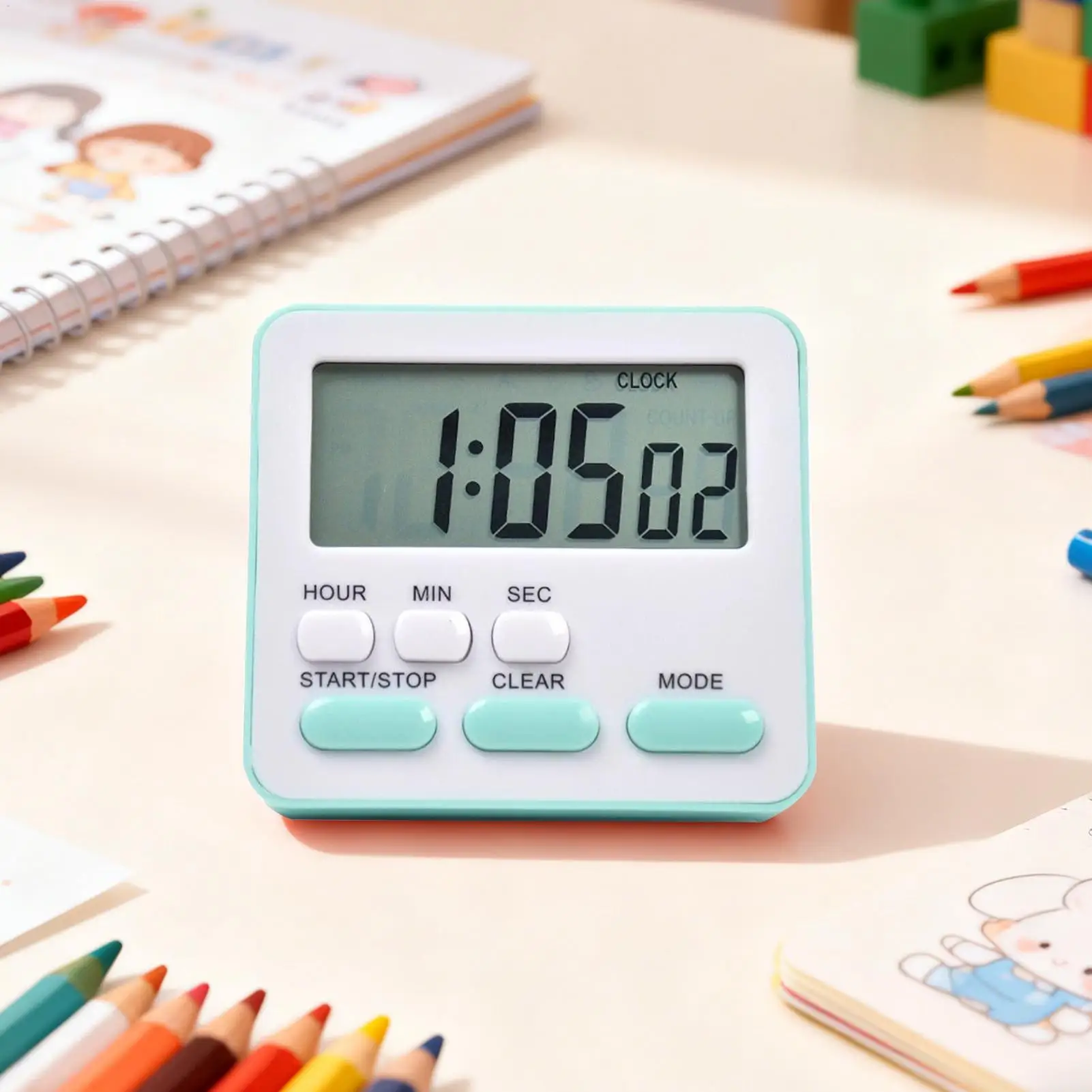 Digital Display Kitchen Timer and Stopwatch with Countdown & Alarm