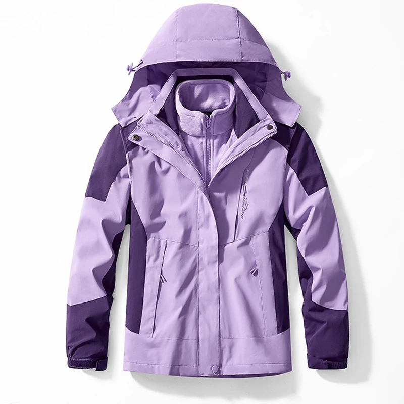 Men's Women's Waterproof Winter 3in1 Detach Camp Fish Hike Trekking Climb Ski Jackets Breathable Oversized 5XL Male Girl Coat 2
