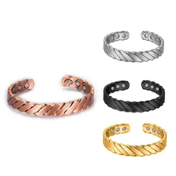 Pulsera magnética de Acero Inoxidable Para hombre y Mujer, brazalete de eslabones con imanes