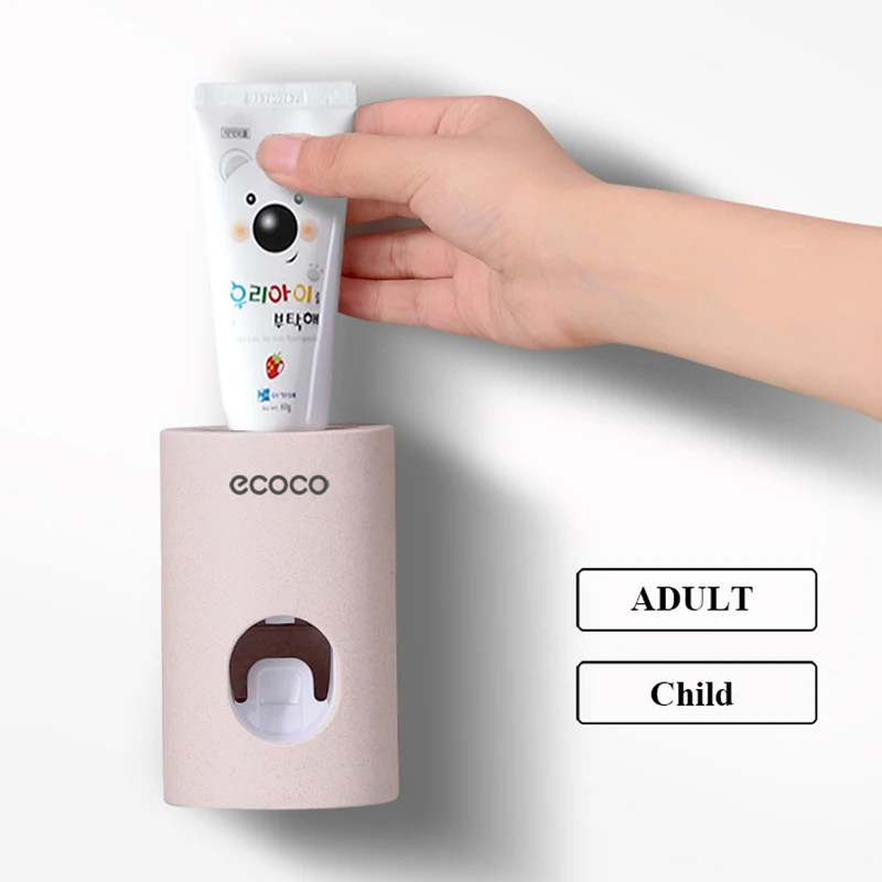 Automatic Toothpaste Dispenser Dust-proof Toothbrush Holder Wall Mount Toothpaste Squeezer Bathroom Accessories Set