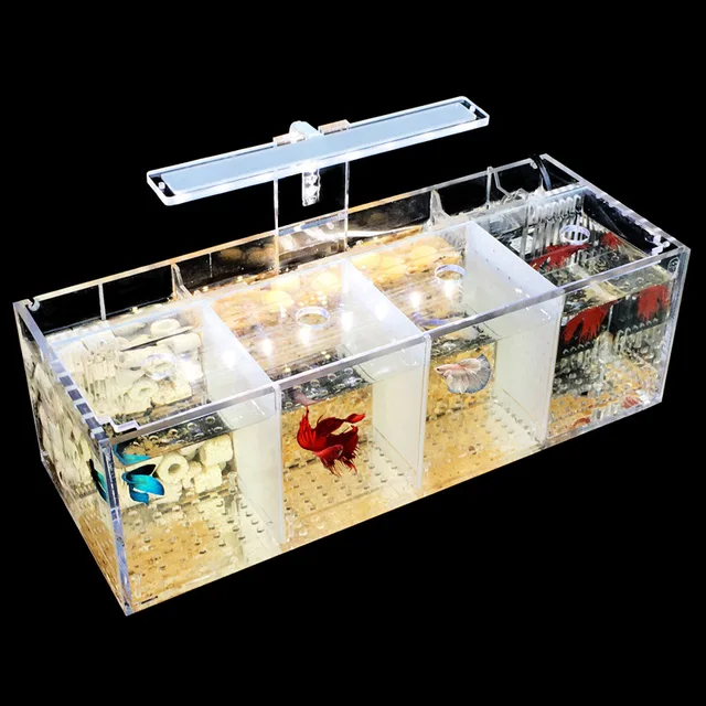 Acrylic Isolation Fish Tank with Multiple Compartments Stacked and Transparent Breeding Box Goldfish Fighting Fish Viewing Tank 2