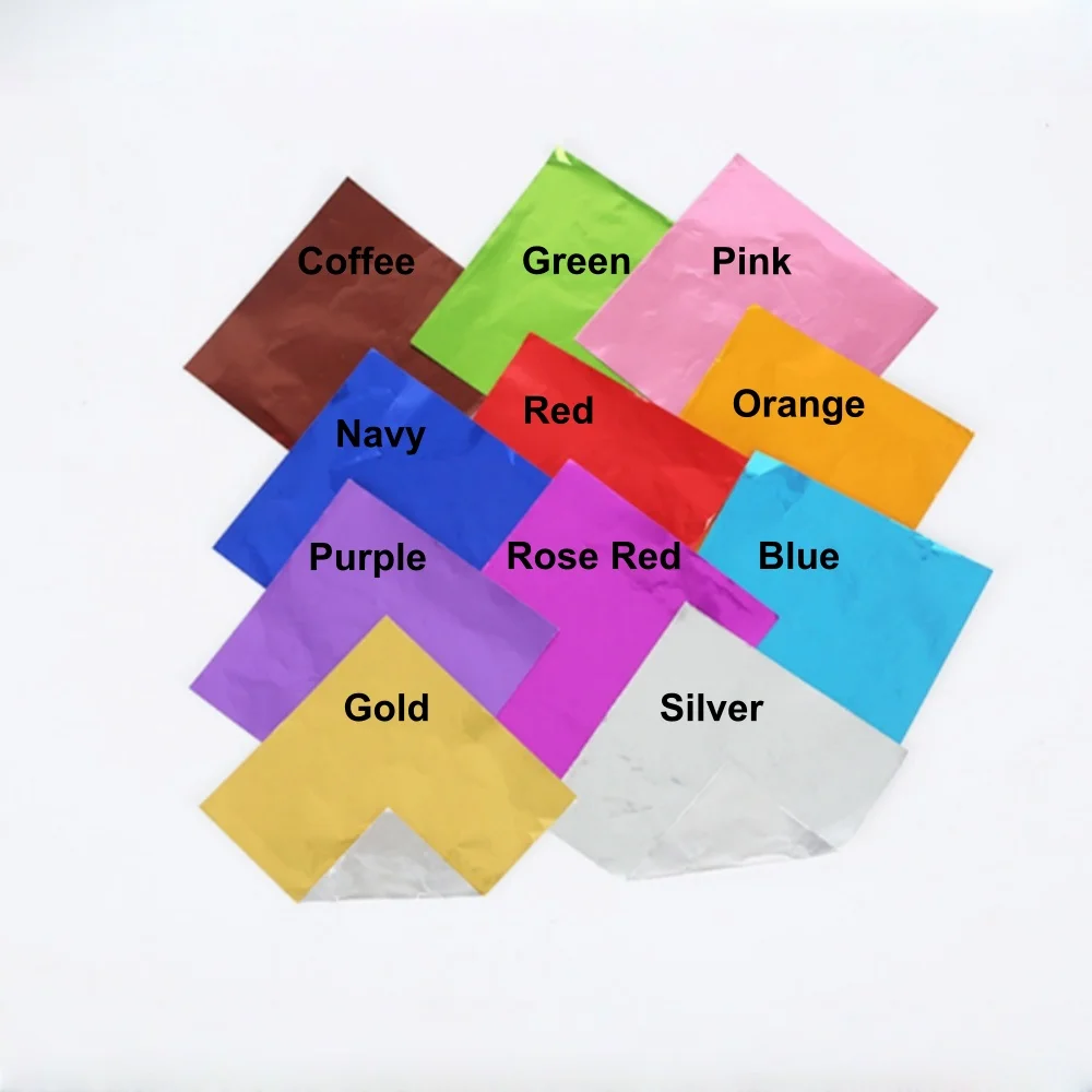 100pcs Colorful Aluminum Foil Wrapping Sheets for Candy and Food Wrapping