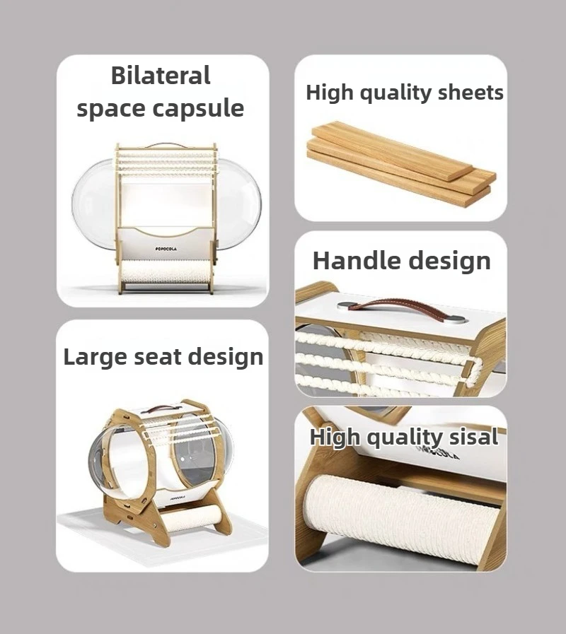 Description Picture 4 of itemCapsule Space Cabin Cat Bed Portable Closed Transparent Cats Beds and Furniture Strong Load-bearing Capacity Cat Accessories