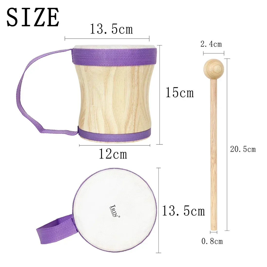 IRIN Indian Drums Professional Hand Drums Wooden Sheepskin with Drumsticks Percussion Instruments Children's Music Gifts