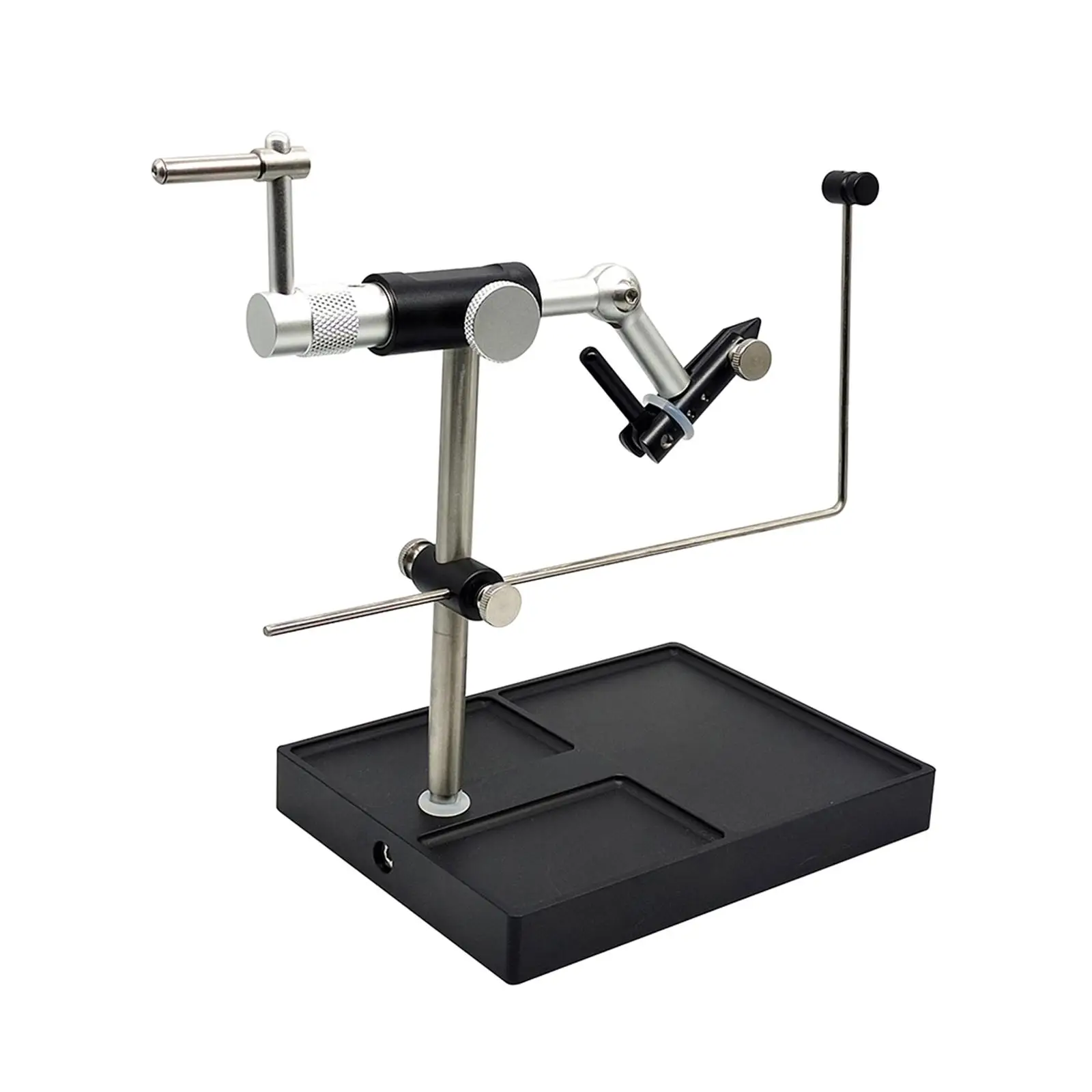 Fly Tying Vise and Pedestal Bobbin Threader Portable Practical, Rotating Fishing Tying Tool Lure Making