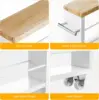 KLM 4 Tier White Slim Storage Cart with Handle, Slide Out Storage Rolling Utility Cart for Kitchen, Laundry, Narrow Places 4