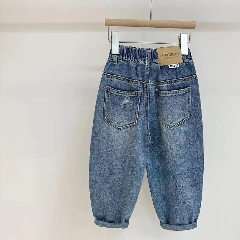 

Kids Baby Jeans Solid Color Jeans For Boys Girls Spring Autumn Jeans Baby Casual Style Toddler Girl Clothes Loose Pant 2 -6