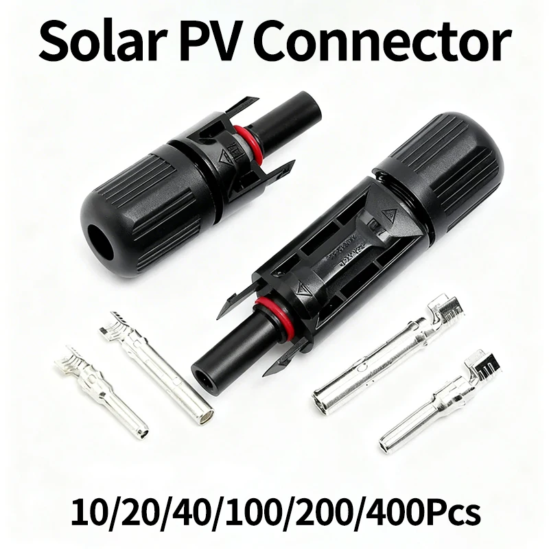 10/20/40/100/200/400-teiliges Solar-PV-Steckverbinder-Set – 1000 V, 30 A, MC4-kompatibel für 2,5/4/6 mm² Kabel, wasserdichter Stecker für Solarmodule