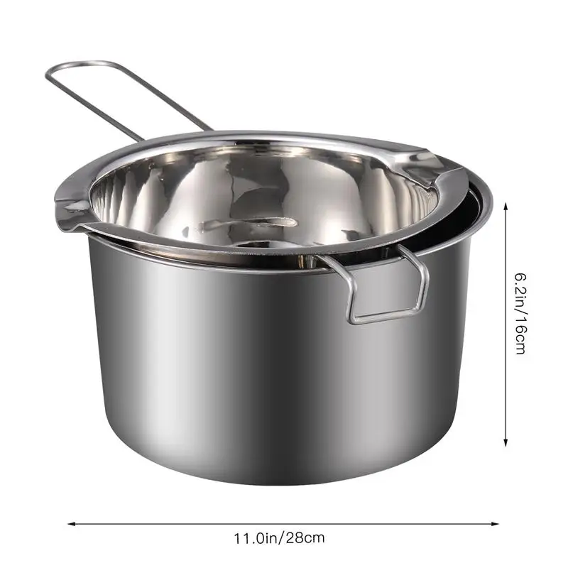 Description Picture 2 of itemDouble Boiler Pot Stainless Steel Chocolate Pot Nice Chic Fine Safe Wax Melting Pot Cheese Melting Pot Chocolate Melting Pot