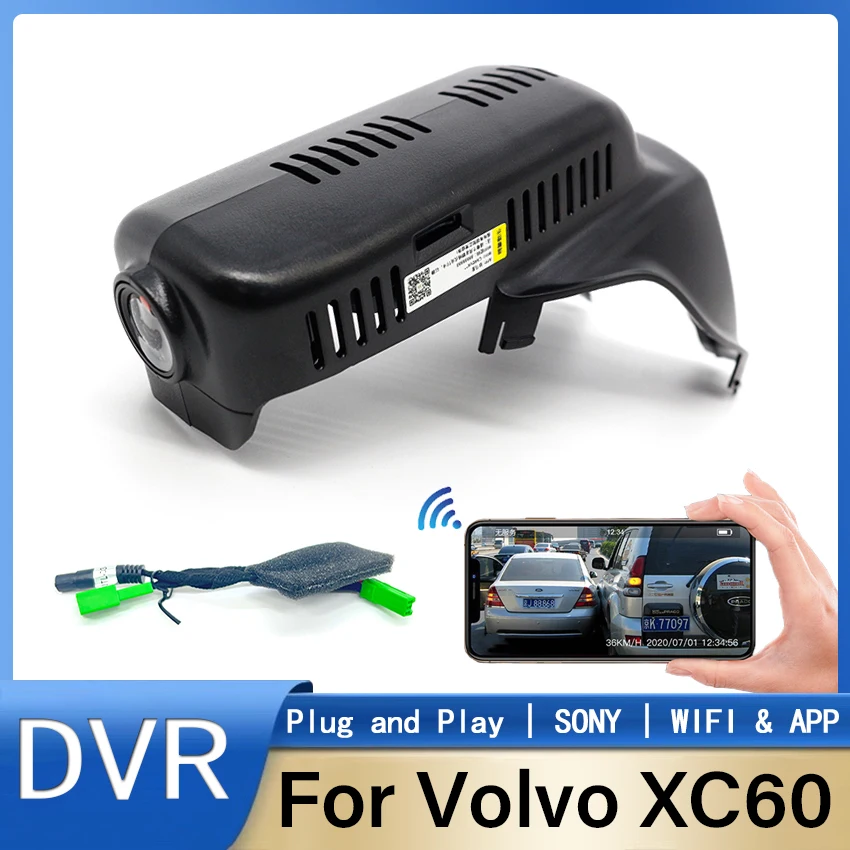 

Wifi Special Car DVR Dash Cam Camera For Volvo XC60 Low Configuration 2012 2013 2014 2015 2016 2017 App Control Rain Sensor Wire