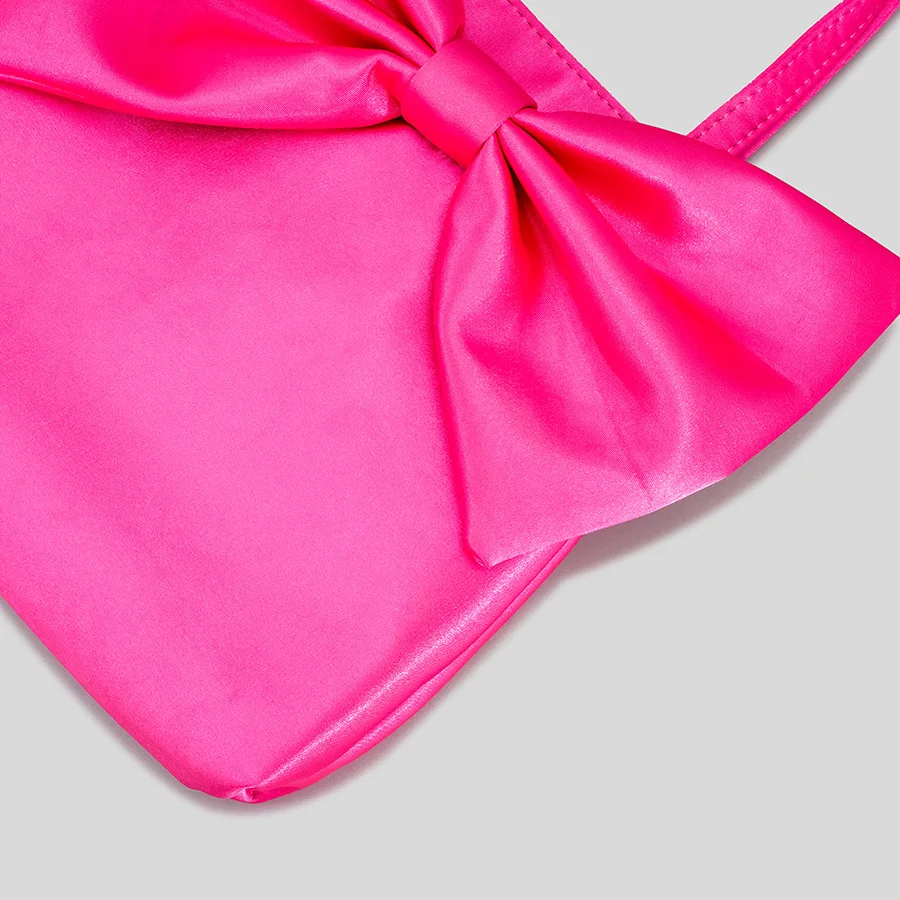 Women Satin Bow Crossbody Shoulder Bag