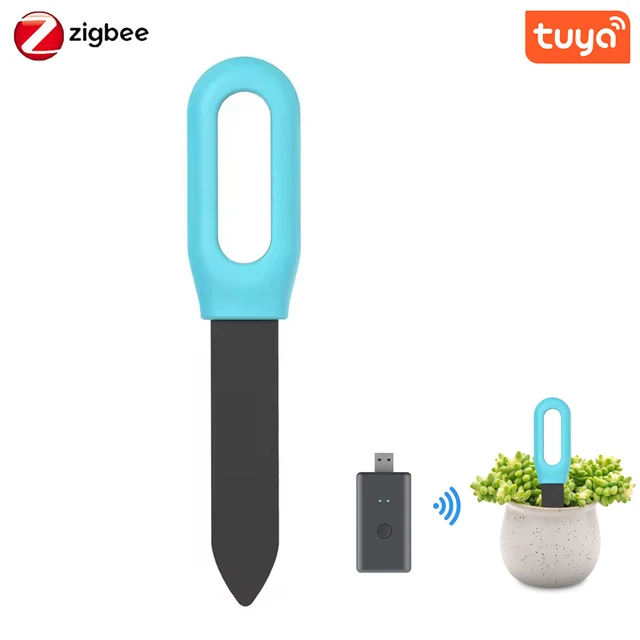 Tuya Smart Zigbee Soil Tester with Hub Temperature and Humidity Meter Thermo Hygrometer Garden Automation Irrigation Detector