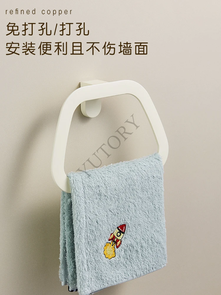 Cream wind bathroom towel ring stainless steel bathroom towel ring washbasin wall hanging
