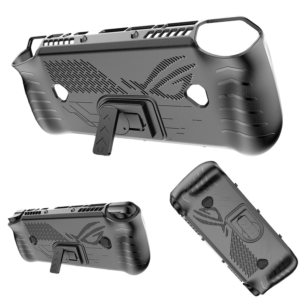 For Asus ROG Ally X TPU Protective Case Cover Shockproof with Stand Protector Shell Sleeve with Joystick Caps & Screen Protector