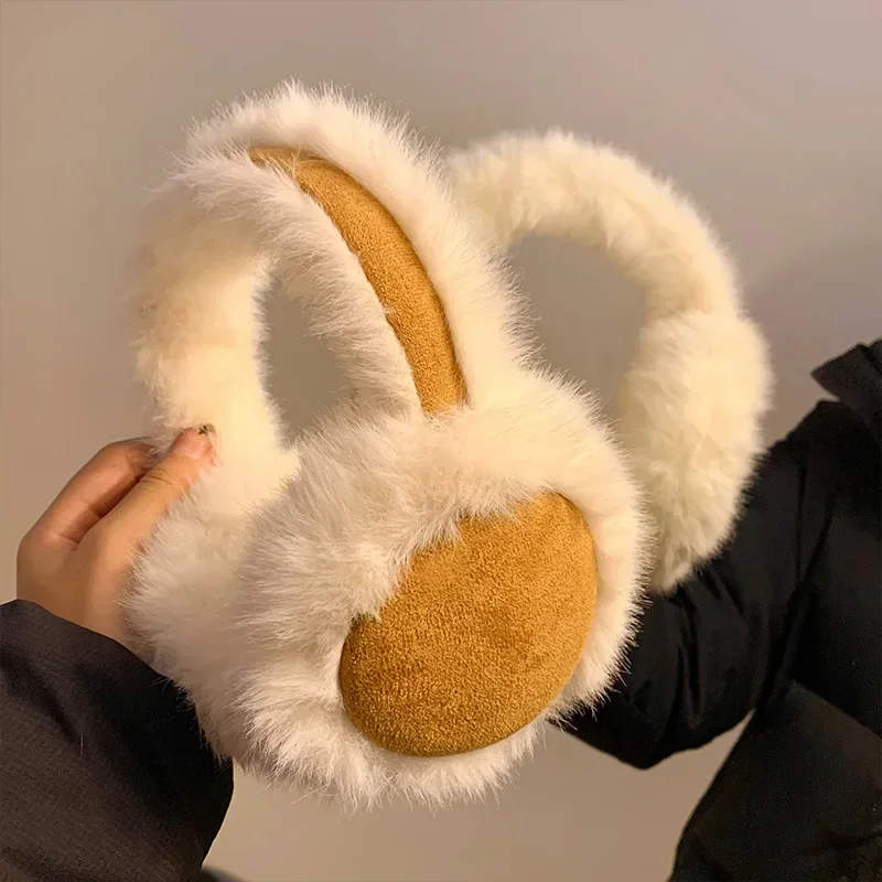 Women Suede Plush Earmuffs Wool Solid Warm Outdoor Skiing Cycling Windproof Cold-Proo Winter Fluffy Earflap warm earmuffs fur earmuffs