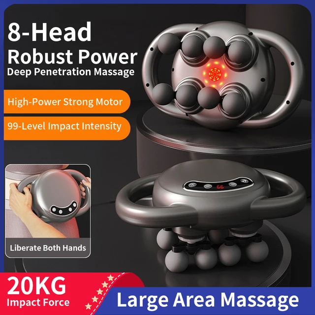 8 Head Fascia Gun Red Light High-Frequency Vibration Slimming Massage Deep Muscle Relax Massager Sports Shaping Fitness Tools