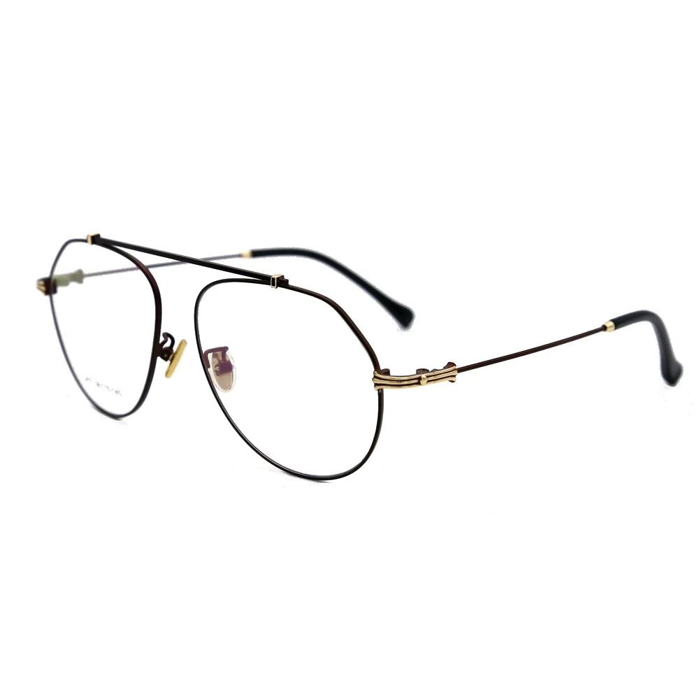 

LORETOROSA Optical Frames Glasses Metal Classical Design Eyeglasses For Male Pilot Style Wine Red Black Golden Eyewear Trends