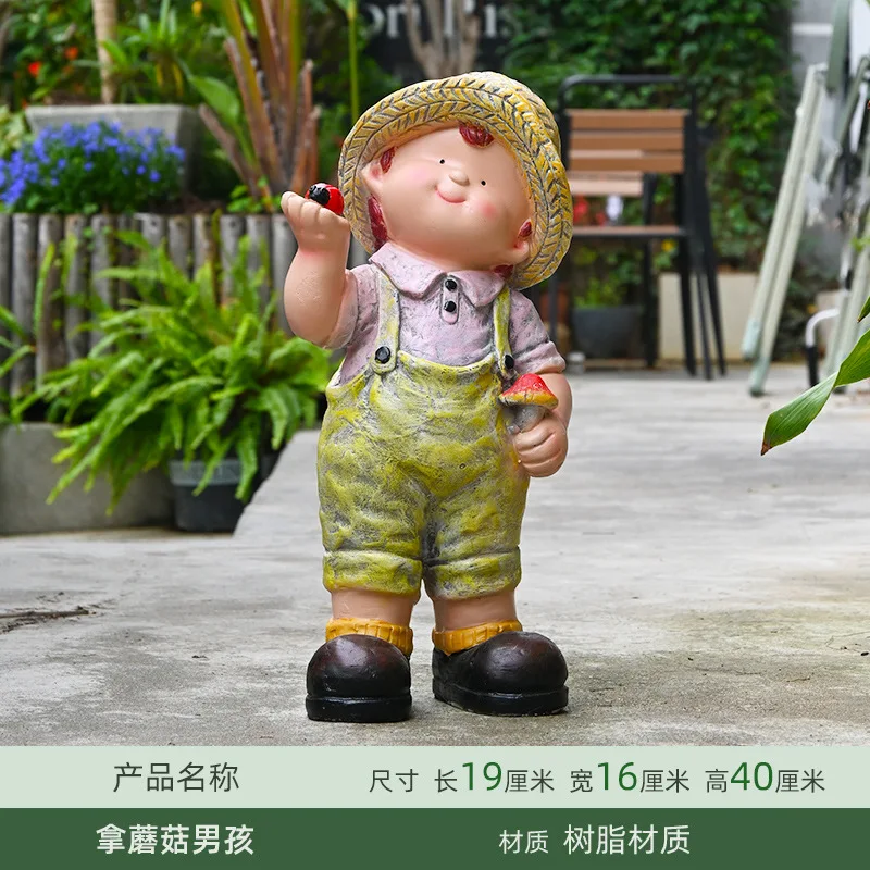 ตัวเลือกสินค้า ตุ๊กตาโนมการ์ตูนน่ารัก ทำจากเรซิ่น สำหรับตกแต่งสวน บ้านพักตากอากาศ ภูมิทัศน์กลางแจ้ง ลานบ้าน และบ้านไร่