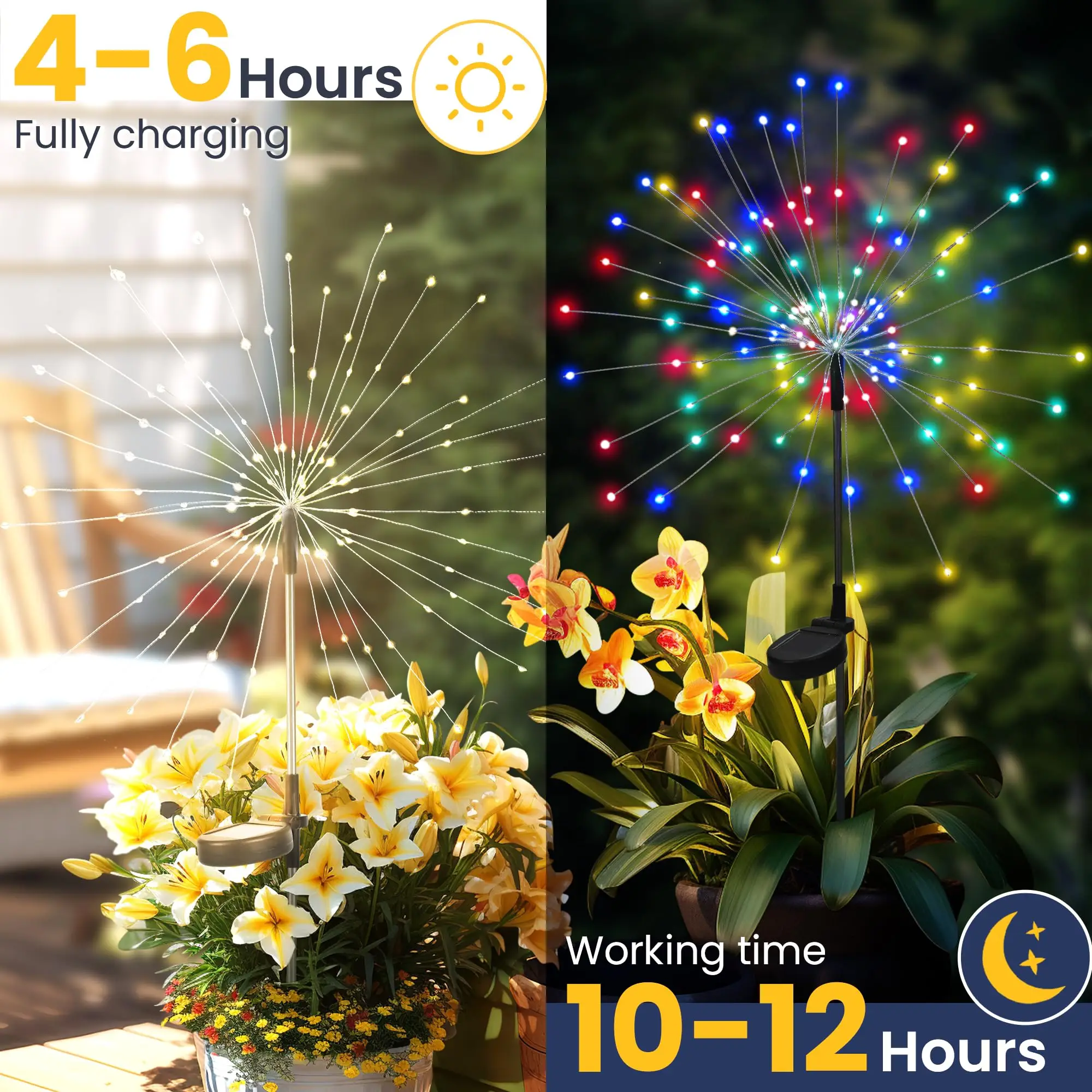 Solar Fireworks Lights – Multicolor LED Starburst Garden Lamps 3