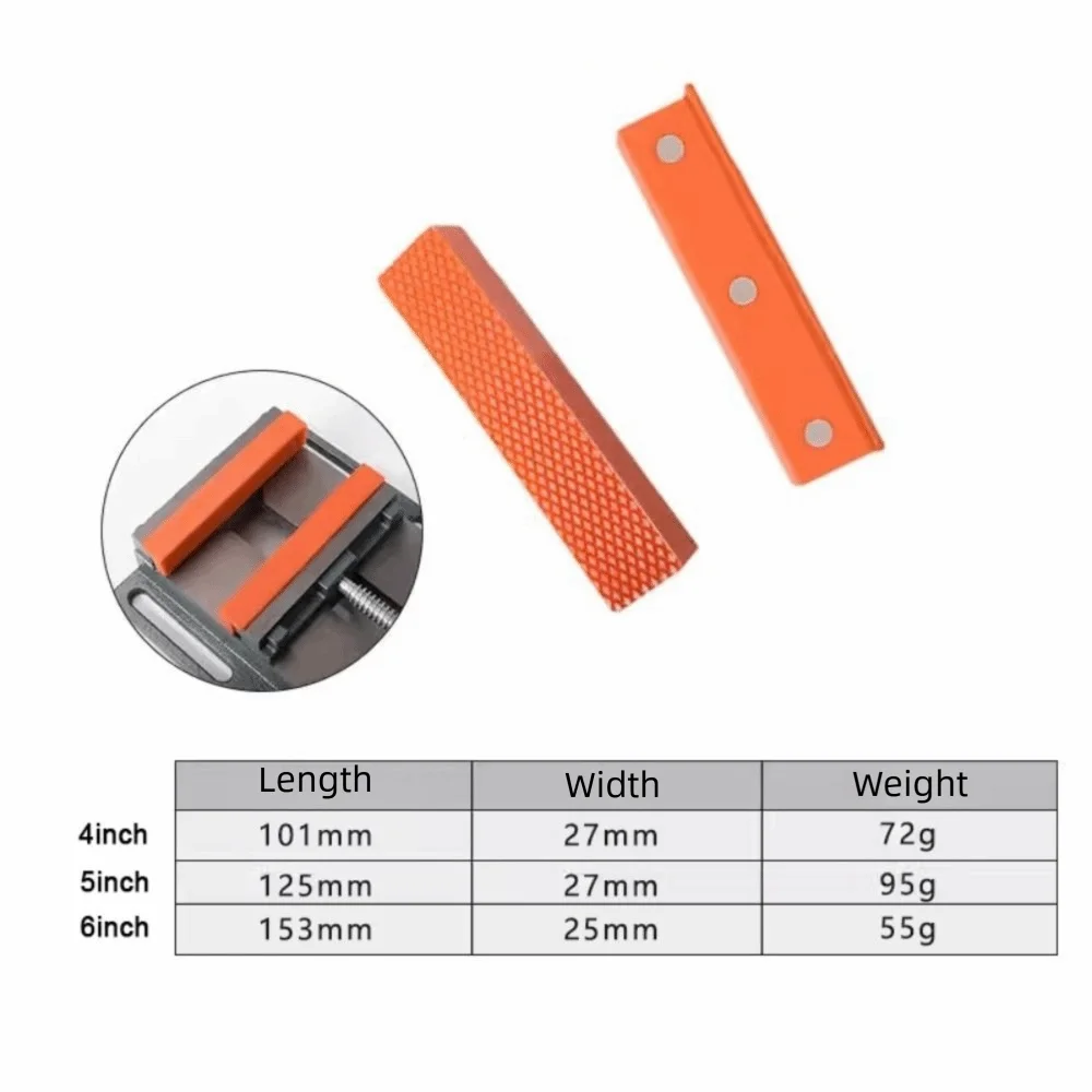 Nylon Vise Protection Strip Soft Jaws Magnetic Design Vise Jaw Rubber Multi-Grooved 4/5/6 Inch Bench Machine Tools Machine Tools