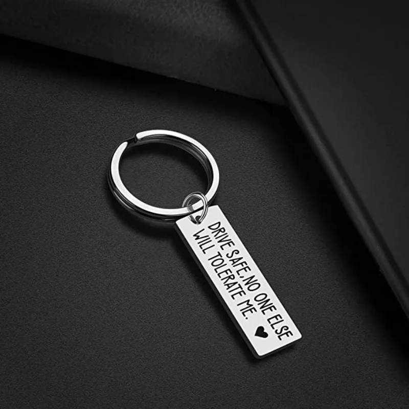 Portachiavi Regalo Per Uomo Con Incisione "Drive Safe Handsome", In Acciaio Inox, Con Bandiera USA E Croce, In Confezione Regalo Con Messaggio
