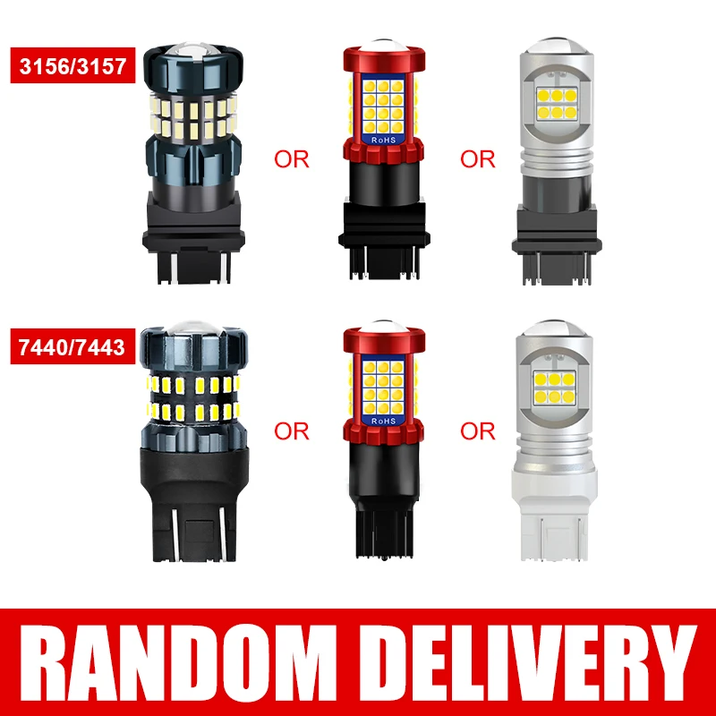 CARLITEK LED Turn Signal Bulbs 7440 7443 W21W W21 5W, Amber Yellow Canbus No Hyper Flash 2PCS 3156 3157 P27 7W T20 T25 - Image 2