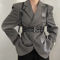 Femmes mode cuir harnais taille ceinture gothique jarretelle femme harnais décoratif harnais sangles Punk vêtements accessoire 1