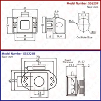 KAK 10pcs Camper รถ PUSH LOCK RV Caravan เรือมอเตอร์บ้านตู้ลิ้นชักลิ้นชักปุ่มล็อค Keyless เฟอร์นิเจอร์ประตูล็อคฮาร์ดแวร์ 2