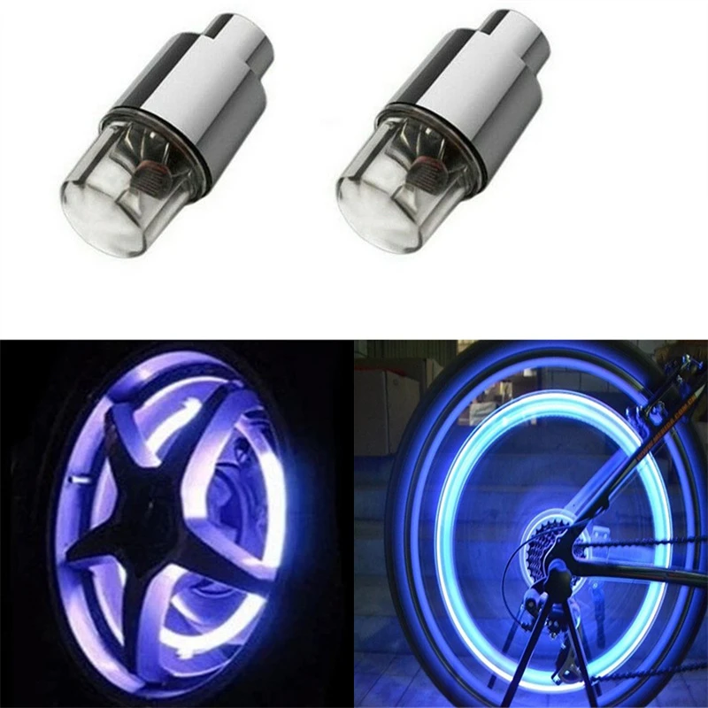 2/4pcs Wheel Lights Cap Car Auto Wheel Tire Tyre Air Valve Stem Led Light Cap Cover Accessories