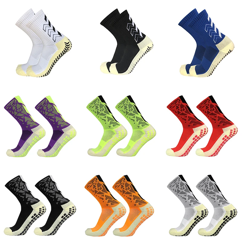 

New Men Women Camouflage Arrow Striped Soccer Socks Sports Arrow Silicone Non-Slip Grip Football Socks