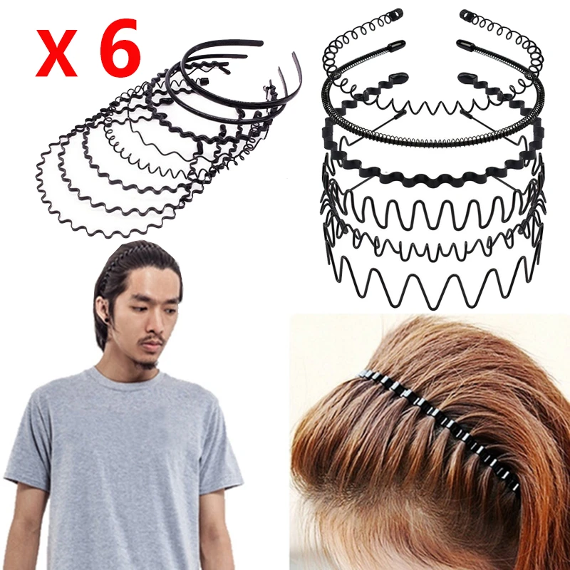 deportiva de Metal para hombre y mujer, banda para el pelo de sólido, informal, para adultos, 1/6 piezas|Diademas masculinas| - AliExpress