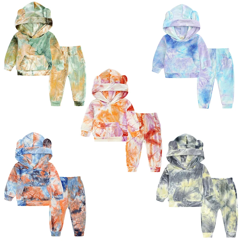  소녀 옷 봄 어린이 스포츠 정장 어린이 의류 세트 티셔츠 + 바지 2Pcs 벨벳 소녀 옷 Tracksuit 복장