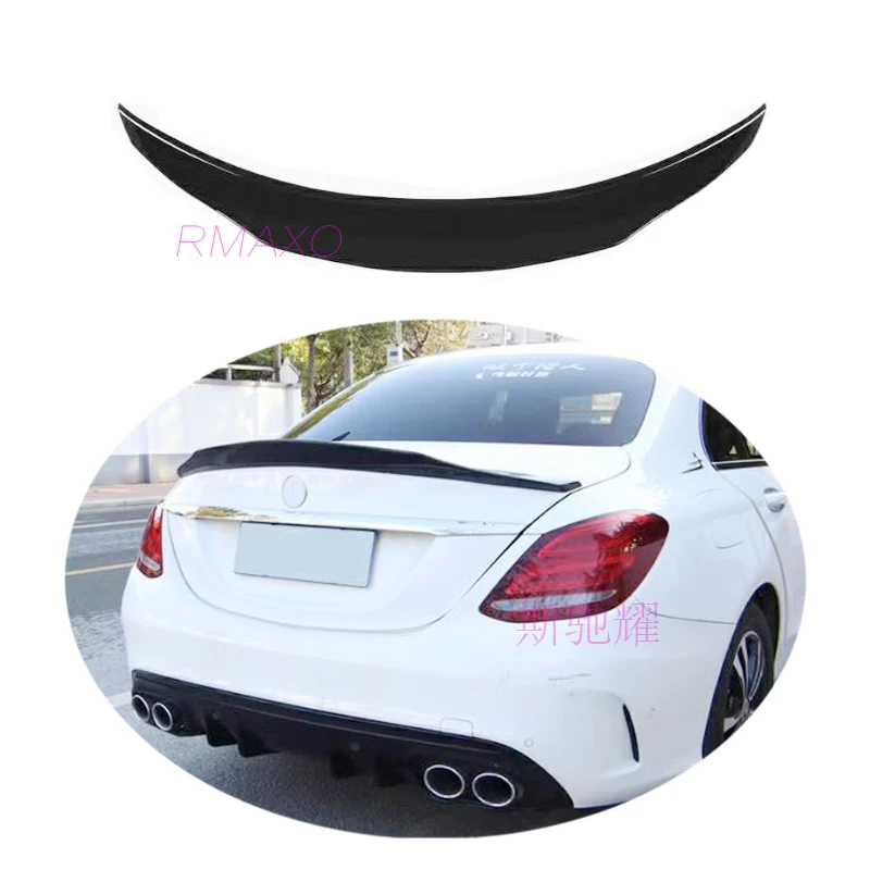 Per W205 Spoiler 2015-2018 Psm Mercedes-Benz W205 C-Class C180 C200 Spoiler Abs Materiale Plastico Auto Ala Posteriore Spoiler