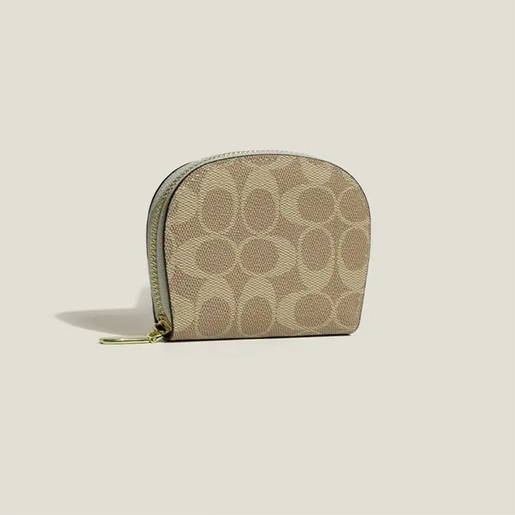 Ele Retro Multi-Card Wallet Handbag ort Size Women's Design Document Bag Zipper Closure PVC Material Geometric Pattern