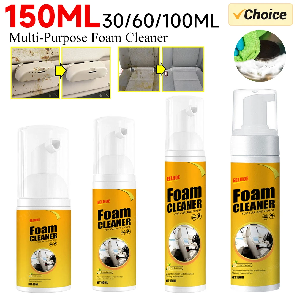 30/60/100/150ML Interior Cleaner for Auto Home Use Multi-Purpose Wash Maintenance Foam Cleaner Spray Foam Bubble