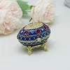 SHINNYGIFTS Easter Gift Boxes Pewter Enamel Faberge Egg Jewelry Gift Box Egg Shape Trinket Boxes 2