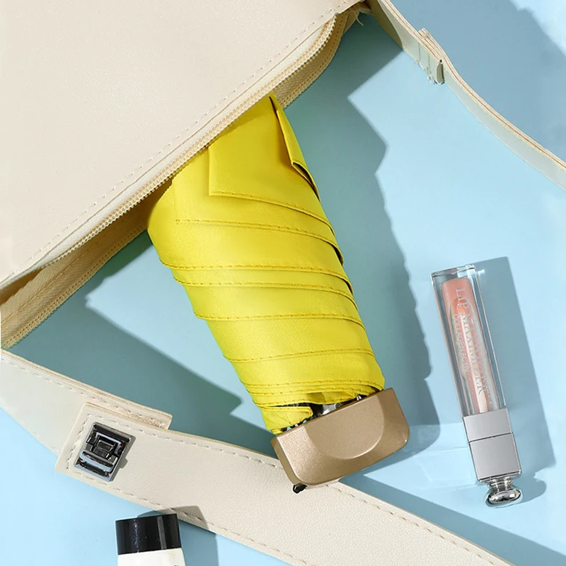 Mini Sun Umbrella Pocket-Sized Vinyl Folding UV Protection Sunshade Capsule Umbrella Practical Beach Essentials Umbrellas & sun shelters