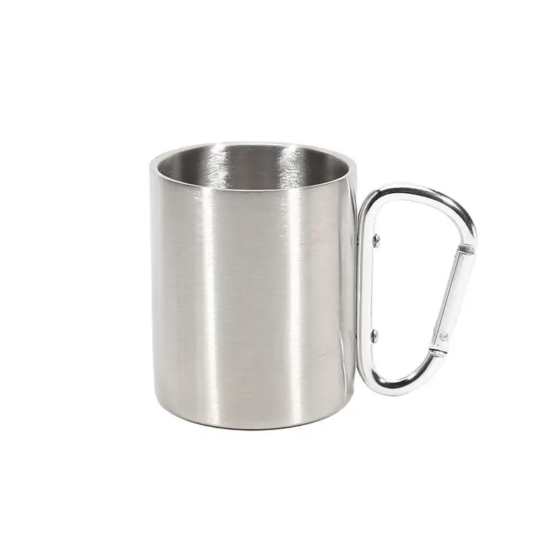 220ml Mountaineering Cup Without Cover Travel Camping Portable Stainless Steel Outdoor Drop Resistant Mountaineering Buckle Cups
